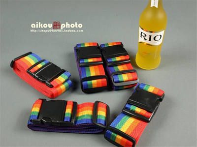 Rainbow binding straps for travel bags, one-line packing straps for business trips, heavy cargo consignment reinforcement