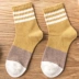 18 mùa thu mới nước Anh gió retro màu sắc kết hợp ba thanh đan ống nữ vớ vớ cotton thoải mái Vớ bông