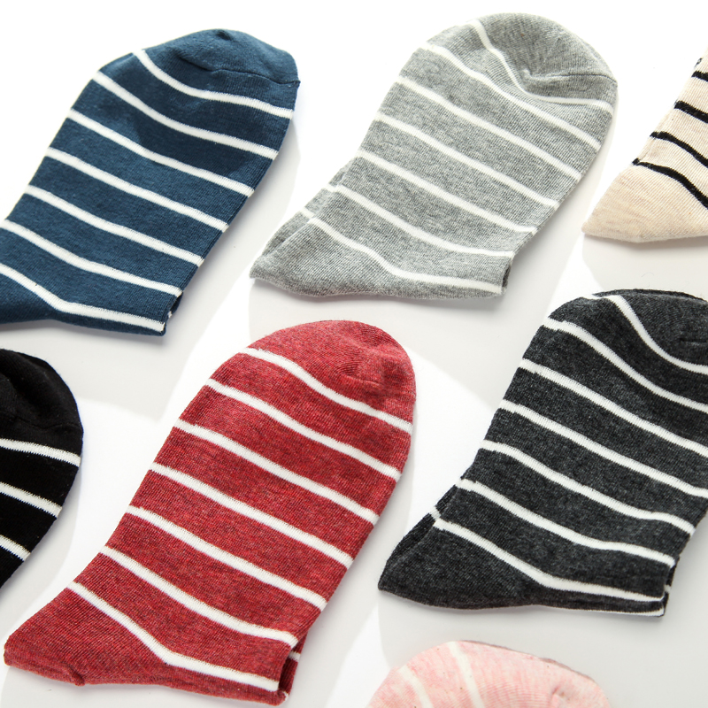 Mùa xuân và mùa hè sản phẩm mới tinh tế vớ cotton tay phiên bản Hàn Quốc của sọc mỏng cao Luokou nữ cotton ngắn vớ - Vớ hàng tuần set vớ quà tặng