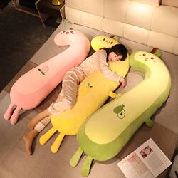 Cute Fruit Bench Pillow Girl's Bed Side Sleeping Pillow with Clip Legs Big Pillow Boy's Bedroom Bedside Cushion