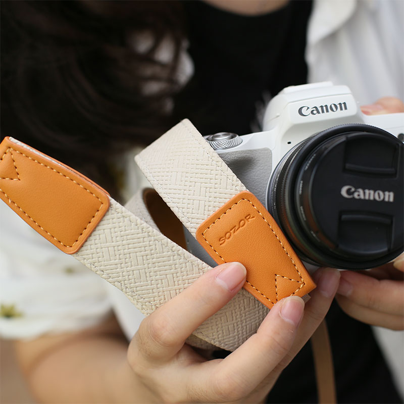 New camera cuddling bag Canon M50 single eye shoulder strap camera with micro single eye camera hanging neck rope inclined satchel cortex soft