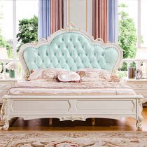 Wood bed continental 1 5 meters marry the princess bed leather master bedroom Double 1 8 meters minimalist multifunctional storage pressure