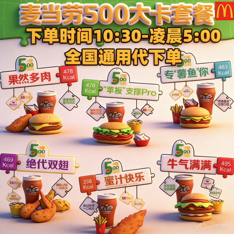 Mcdonald's Order on Behalf of a Customer: 500-Calorie Meal Plan, Low-Calorie Exercise and Weight Loss Plan, Nationwide Discount Coupon for Single Meal Mcdonald's Order on Behalf of a Customer: 500-Calorie Meal Plan, Low-Calorie Exercise and Weight Loss Plan, Nationwide Discount Coupon for Single Meal