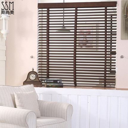 Shangmei Linden Wood Baking Varnish Solid Wood Shutter Curtain Blinds Shade And Breathable Shutters Wood Bamboo Venetian Blind Venetian Blind