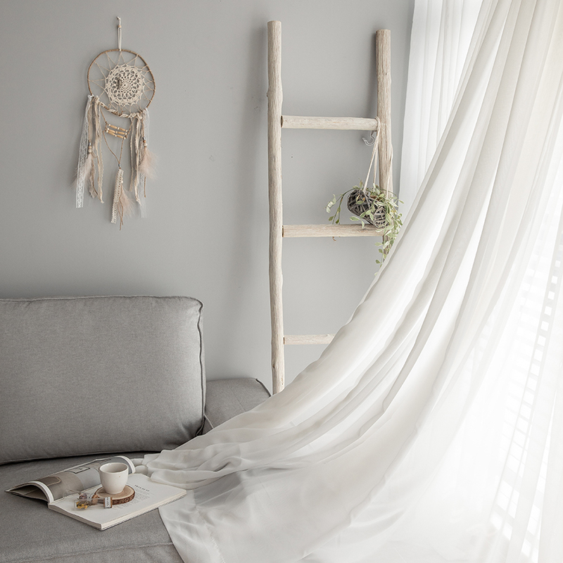 White gauze gauze curtain is not transparent to people, white gauze balcony gauze shading ins Nordic minimalist living room bedroom bay window