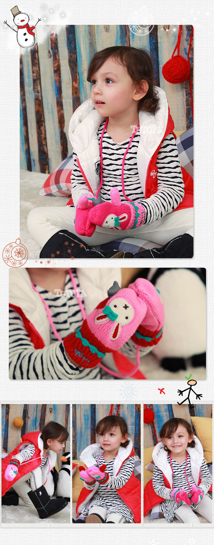 Gants pour enfants en de laine - Ref 2146879 Image 41