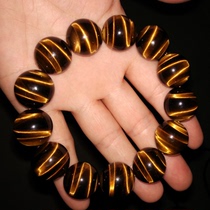 Natural tiger clear stone bracelet Yellow tiger eye stone Eagle eye stone hand string cat eye stone single circle mens and womens career bracelet