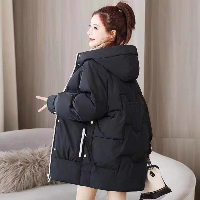 Lightweight down Jacket for Women, Mid-Length, Autumn and Winter 2026 New Style, Loose Hooded Thickened Puffer Coat
