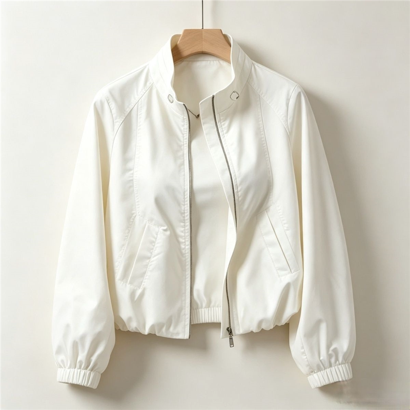 Stand Collar Short Jacket for Women 2026 Spring and Autumn New Loose Fit Petite Casual Jacket Baseball Jacket Top
