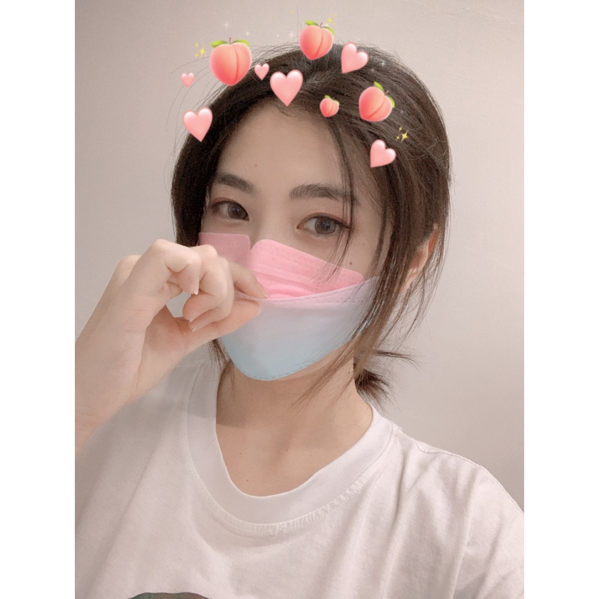 Korean version mask Asymptotic Color Printing Four Layers Of Double Melt Spray Layer Willow-shaped Fish Mouth Shaped Tide Cards