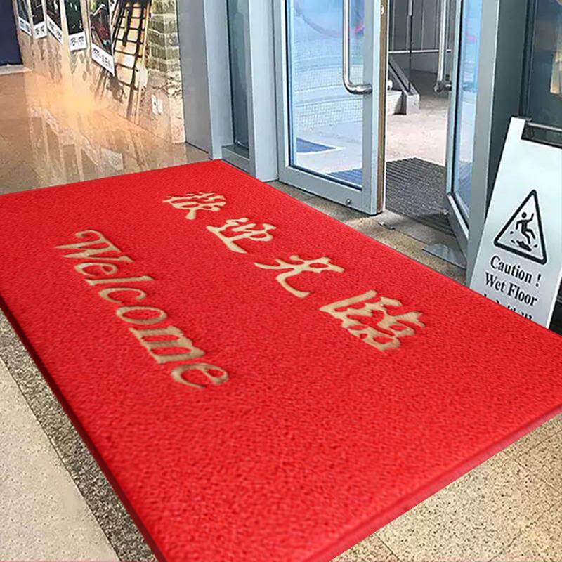Welcome to the entrance door Carpet Welcome Mat CUSTOM LIFT BLANKET SHOP HOTEL LARGE DOORWAY ANTI-SLIP FOOTBED RED