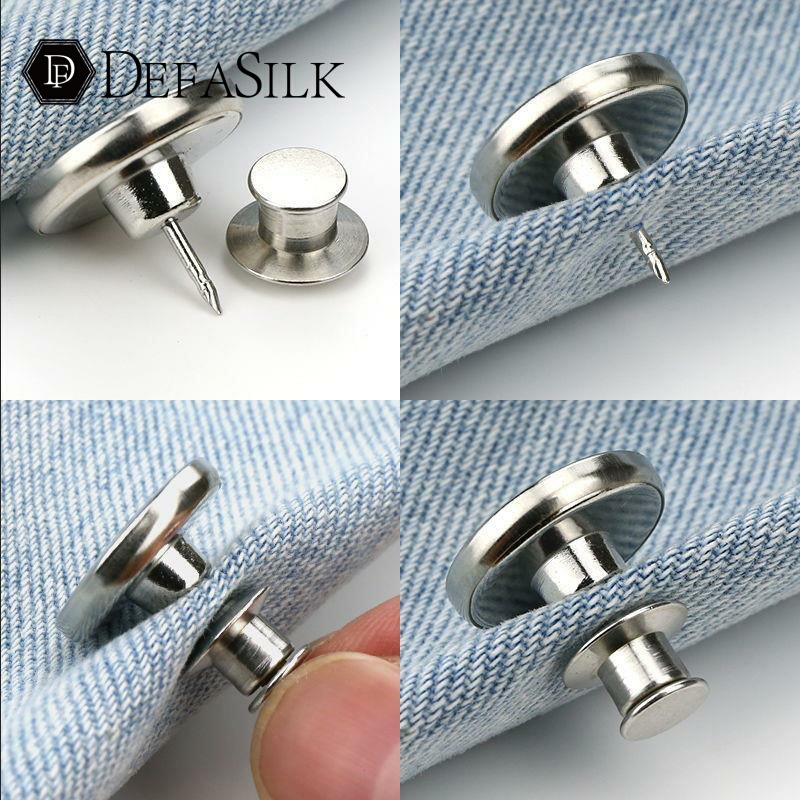 Waist-Tightening Buttons, No-Sew Detachable Buttons, Jeans Waist Adjustment Tool, Easy to Adjust from Large to Small, No-Sew Buttons