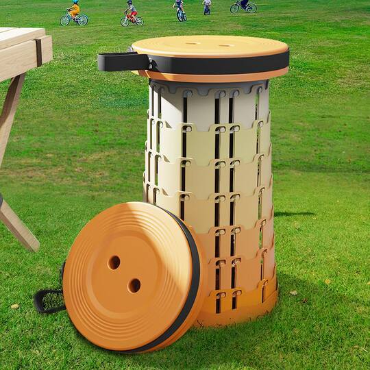 Mountain camping supplies outdoor fishing chair queue folding stool portable multi-functional plastic telescopic stool