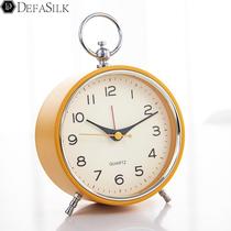 Simple European style bedside clock for students luminous small alarm clock boys and girls bedroom bedside sweep seconds silent small alarm clock