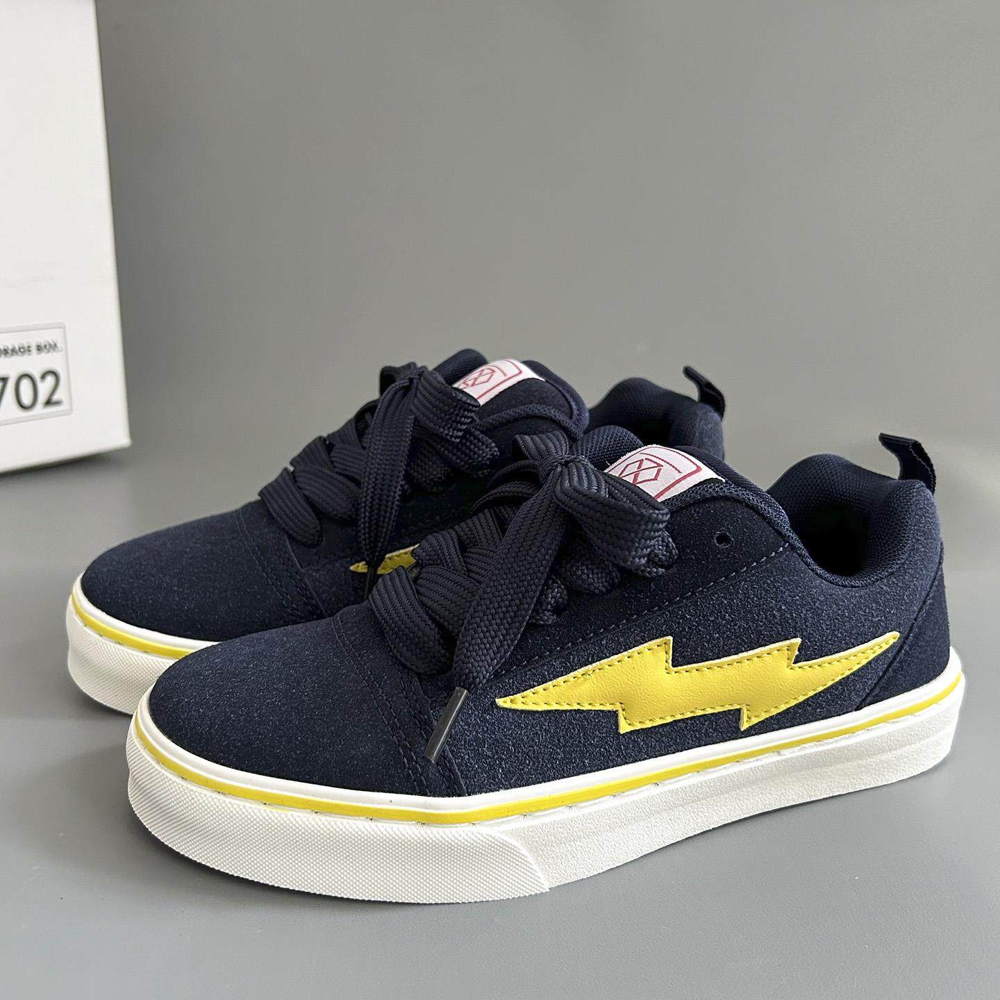 Navy Blue Lightning Sneakers for Men, American Style, ins Niche Design Men's Shoes, Versatile Popular Sports Shoes, 2026 Autumn Shoes