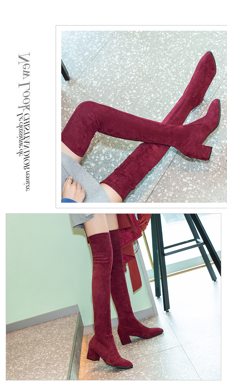 2018 mới qua giày cao đến đầu gối của nữ boot trắng cao cổ