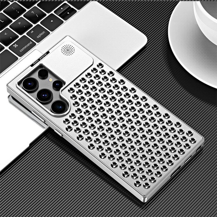 Luxury New Metal Heatsink Breathable Mesh High End Premium S24, S24 Plus, S24 Ultra Samsung Phone Case