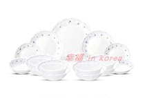 South Korean Generation Buy American Corning Classical blue patterned round heat resistant glass tableware 16 pieces