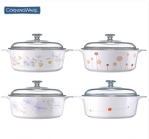 South Korean Generation Buy American Corning pink flower cotton heat resistant ceramic pan multi-power simmer to cook the soup pan saucepan 3 2