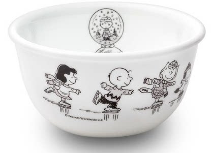 South Korea and the United States Corning peanuts Snoopy snoopy black and white heat-resistant glass tableware bowl 330ML