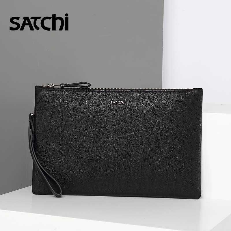 Sachchi Men's Bag Genuine Leather Fashion Casual Hand Grip Bag Handbags Patterned Soft Lambskin Large Capacity Handbag Handbags Handbags