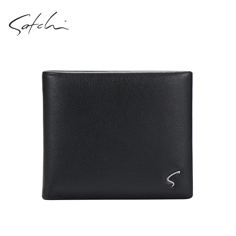 Sachi Wallet Genuine Leather Short Style Fashionable Business Men's Wallet Multi-Card Slot Leather Wallet Ticket Holder Sachi Wallet Genuine Leather Short Style Fashionable Business Men's Wallet Multi-Card Slot Leather Wallet Ticket Holder