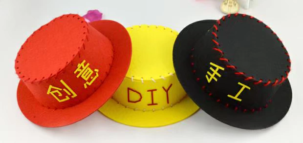 Trẻ em sáng tạo DIY mũ làm bằng tay vật liệu không dệt gói mẫu giáo mẫu giáo lớp trẻ đẹp