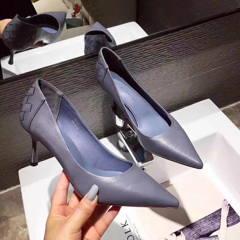 Hong Kong Blue High-Heeled Shoes for Women, Professional Stiletto Heels That Are Comfortable for Work, Interview Etiquette Formal Wear Pointed-Toe Shoes for Spring and Autumn