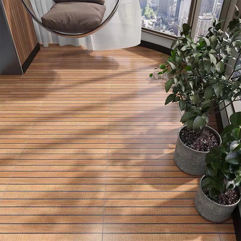 Yard Brick Courtyard Floor Tile Wood Grain Brick Imitation Solid Wood Flooring Brick Villa Garden Outdoor Terrace Anti Slip Outdoor Tiles