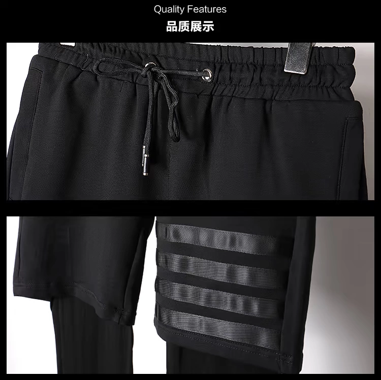 Fake hai quần short nam mùa thu và mùa đông quần legging bó sát chơi quần thể thao nam chạy quần nam mùa thu