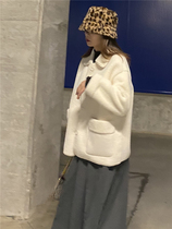 THREE12 autumn and winter New beige lamb coat