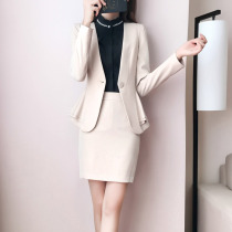 Professional suit suit suit womens long sleeve skirt jewelry store Spring and Autumn new fashion temperament beauty salon hotel work clothes