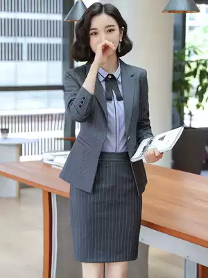 Suit set temperament fashion dress British style autumn and winter slim goddess style overalls sample House exhibition center work tooling