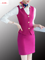 Chinese captain flight attendant uniform Xiamen professional womens suit high-speed rail flight attendant hotel front desk jewelry store overalls