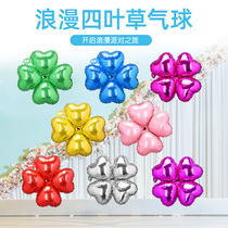 Lucky Clover Aluminum Film Balloon Decoration Childrens Birthday Shop Shopping Mall Opening Wedding Event Arch Air Ball