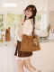 Lu Xiaochuan's Waffle-Pattern Tote Bag, Large Capacity, Suitable for Commuting, Casual, Lightweight, Single-Shoulder, Large Bag, Suede, New Autumn/Winter Model