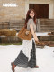Lu Xiaochuan's Waffle-Pattern Tote Bag, Large Capacity, Suitable for Commuting, Casual, Lightweight, Single-Shoulder, Large Bag, Suede, New Autumn/Winter Model