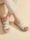 Genuine leather mom sandals flat large size soft sole outer wear non-slip tendon bottom middle-aged and elderly sandals women's summer