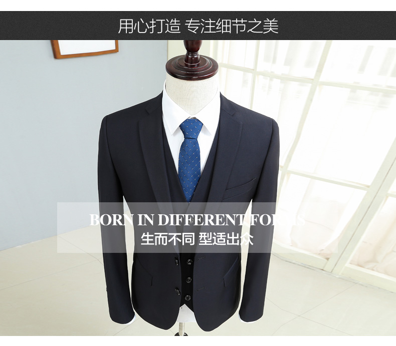 Bộ đồ vest nam phù hợp với bộ đồ ba mảnh Bộ đồ bó sát công sở áo vest nam trung niên