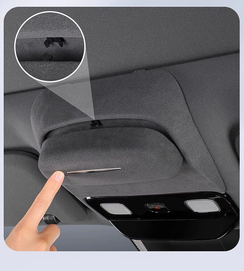 Ideal i6i8L6L7L8L9 car glasses case, suede sunroof sunglasses storage box, modified decorative accessories