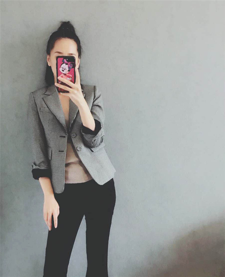 Kẻ sọc phù hợp với áo khoác nữ 2018 mùa thu Hàn Quốc phiên bản mới là mỏng retro chic nhỏ giản dị áo len áo măng tô kaki nữ dáng dài