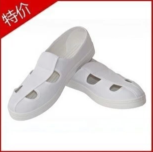 Quality antistatic shoes antistatic four holes shoes dust-free shoes electrostatic four eyes working shoes Blue and white