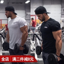 Muscle fitness suit brother sports short-sleeved mens tights half-sleeve running t-shirt Coach top crew neck summer tide