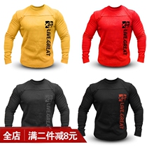 Muscle fitness clothes Male brothers running training clothes Sports T-shirt long-sleeved autumn and winter sweater bottoming shirt tide top