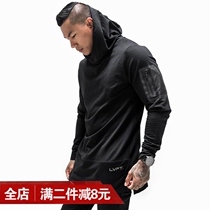 Muscle fitness brother sports long-sleeved sweater mens running breathable training suit night running top suit hooded pullover