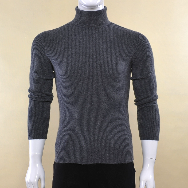 Áo len cashmere mùa thu và phong cách mới với cổ cao và tay dài cho nam, áo len thời trang trẻ trung của Hàn Quốc - Áo len Cashmere