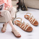Tendon sole sandals, ເກີບແປນສໍາລັບແມ່ຍິງ, 2024 summer ເກີບໃຫມ່, ເກີບ Roman, ແບບເກົາຫຼີສະດວກສະບາຍເກີບຫາດຊາຍສໍາລັບແມ່ຍິງ