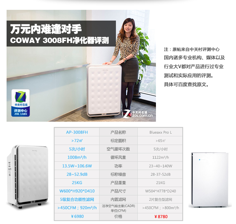 máy lọc không khí aosmith Coway Xiongjin Haowei Hàn Quốc AP-3008FH máy lọc không khí khử trùng hộ gia đình ngoài khói bụi formaldehyd máy lọc không khí vin