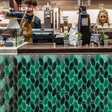 Ins net net red brick nordic темно -зеленый лист мозаичный мозаичный кирпичный кирпич