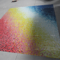 Custom crystal glass mosaic color gradient puzzle wall stickers hotel decoration materials bathroom porch